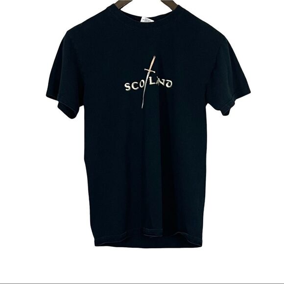 Black Scotland Short Sleeved Tee Size Small - Picture 1 of 2
